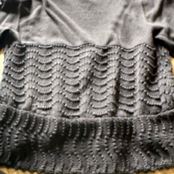 Free people cropped vneck cardigan with blue detail size XS. 100%cotton - Picture 8 of 9